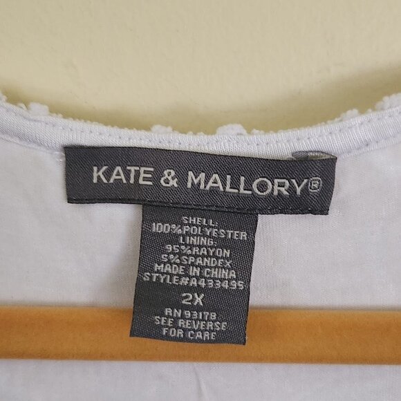 Kate & Mallory NWT White Lace Knit Short Sleeve Side Slit Tunic Top Size 2X - Picture 7 of 7